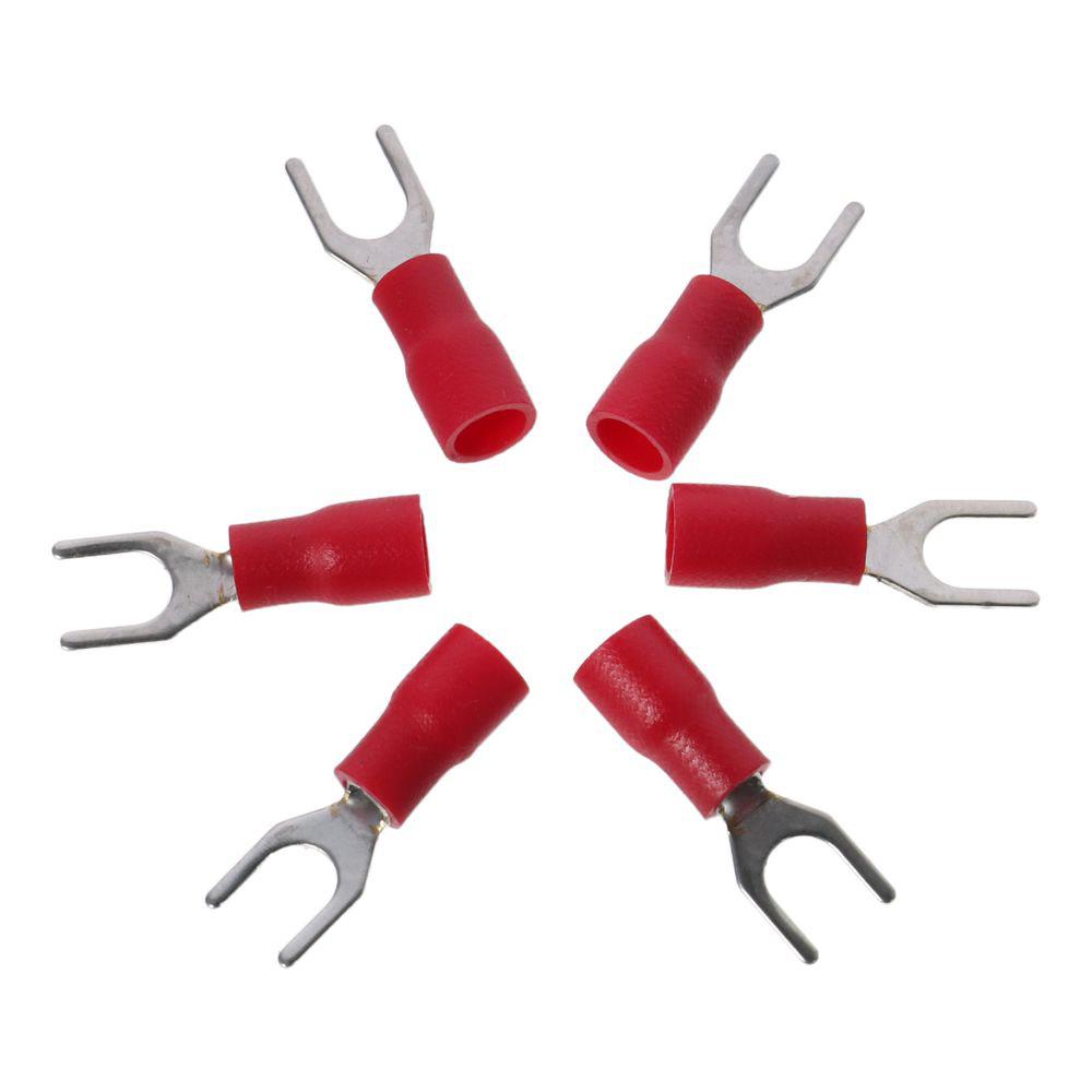 50pcs Insulated U-Type Wire Connector Spade Electrical Terminals Crimp Terminal  Wire Connector