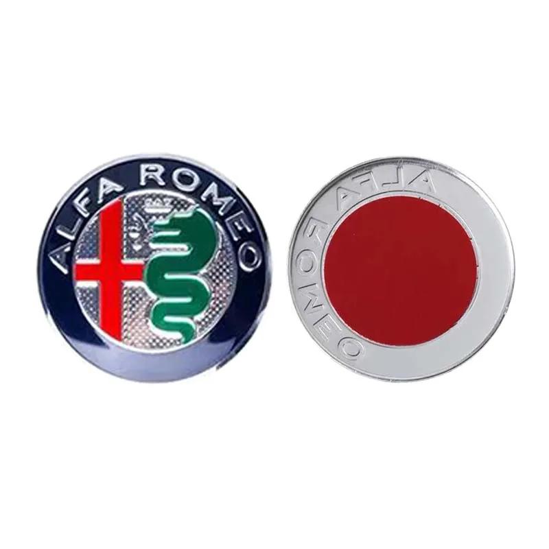 For Alfa Romeo 2026 Hot Sticker 75MM Car Front Hood Badge Rear Trunk Sticker 40MM Car Steering Wheel Badge Sticker For All Alfa zj9