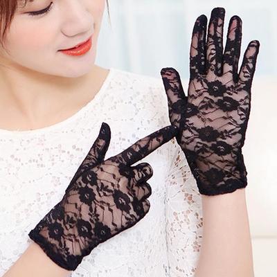 Damen Radhandschuhe aus schwarzer Spitze - Atmungsaktiv, Sonnenschützend, Sexy