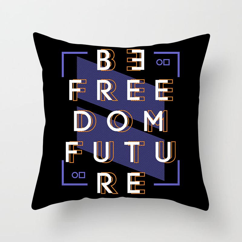 Nordic Black Letter Pillow Cushion Cover Living Room Sofa Car Pillow Cover Home Furnishings