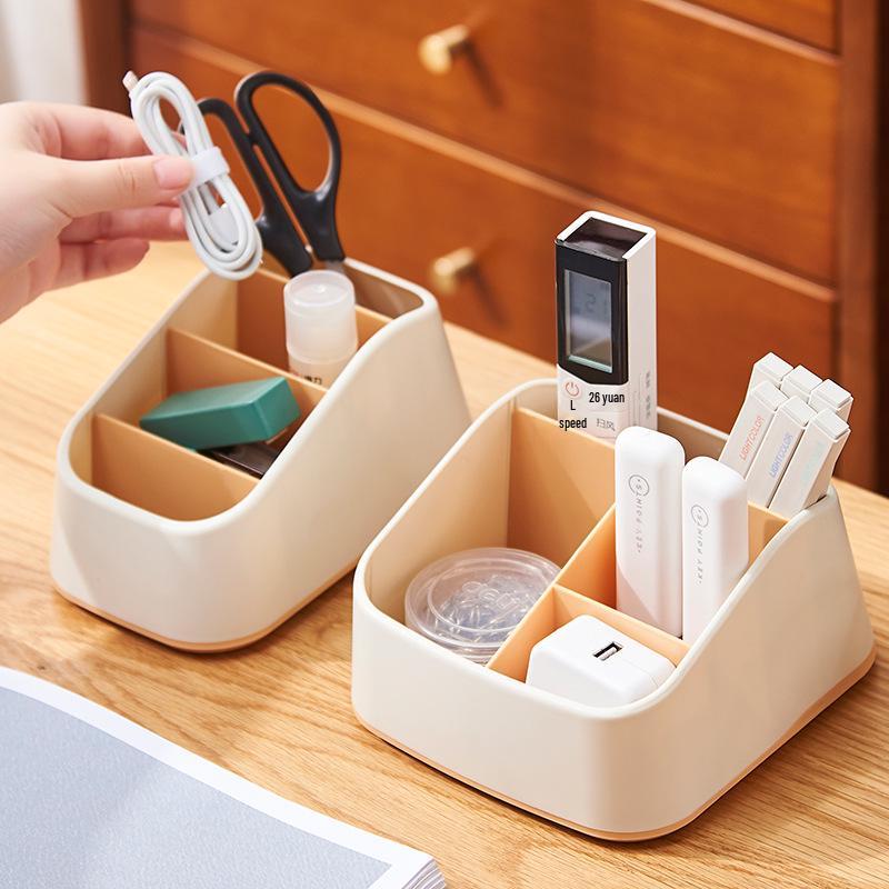 Desktop Stationery Organizer with Compartments for Markers, Paper Clips, Staples, Erasers, and Charging Cables