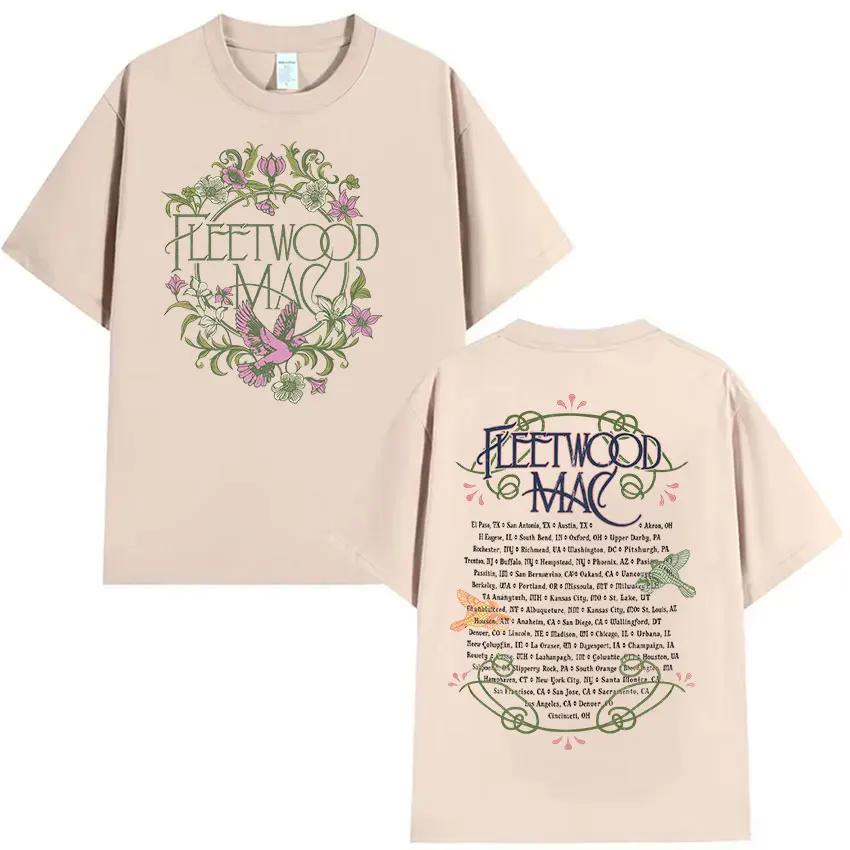 Rock Band Fleetwood Mac Music Album Print T Shirt Man Woman Retro Aesthetic Fashion Cotton Short Sleeve T-shirts