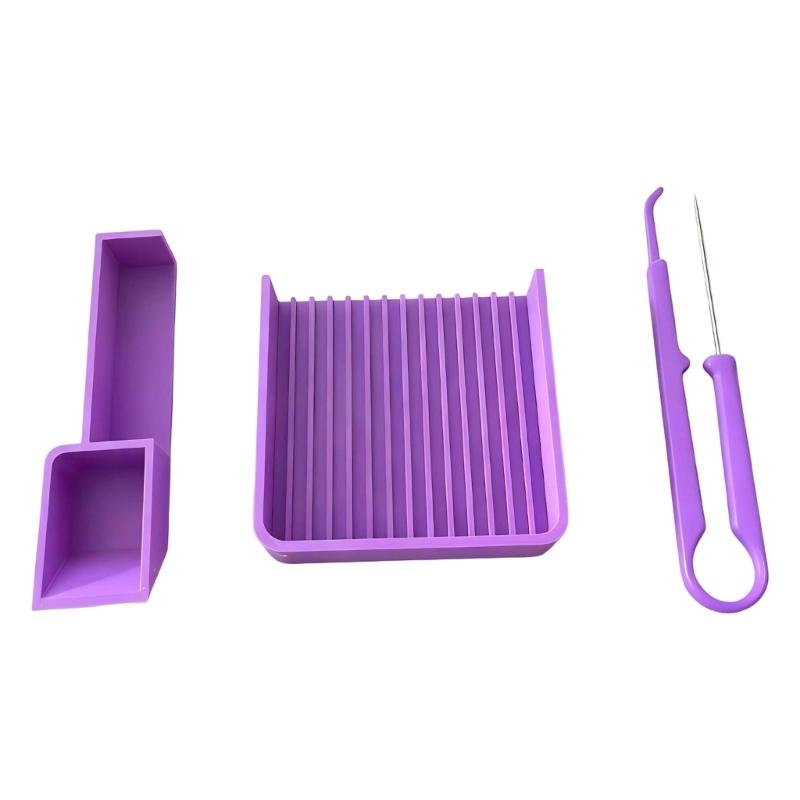 3er-Set Kalibrator für Perlenplatzierung mit Nadelwerkzeug und Tablett mit mehreren Fächern für präzise Bastelprojekte