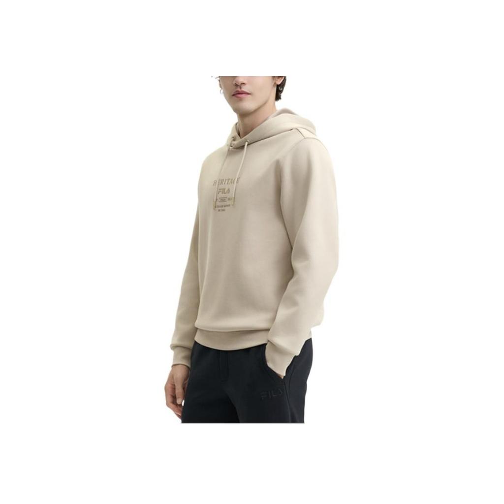 FILA Heritage Casual Knit Hoodie Men tops Rock Khaki F11M448201FLK