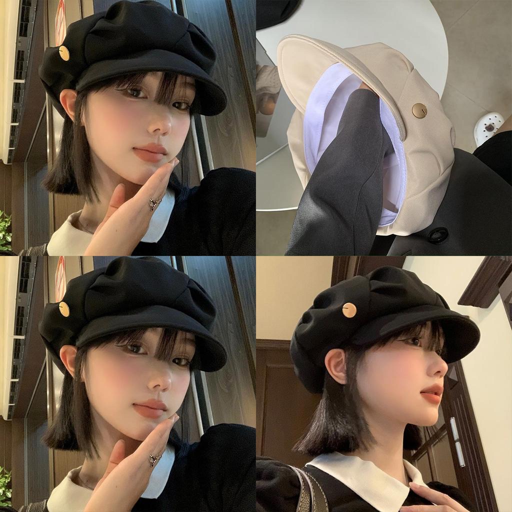 Stylish Black Beret Hat For Women And Men Classic Fashionable Cloud Design For Spring And Autumn Wear