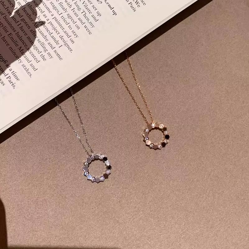 New Vintage S925 Sterling Silver Honeycomb Pendant Pave 5a Zirconia Necklaces For Women Party Fine Luxury Jewelry