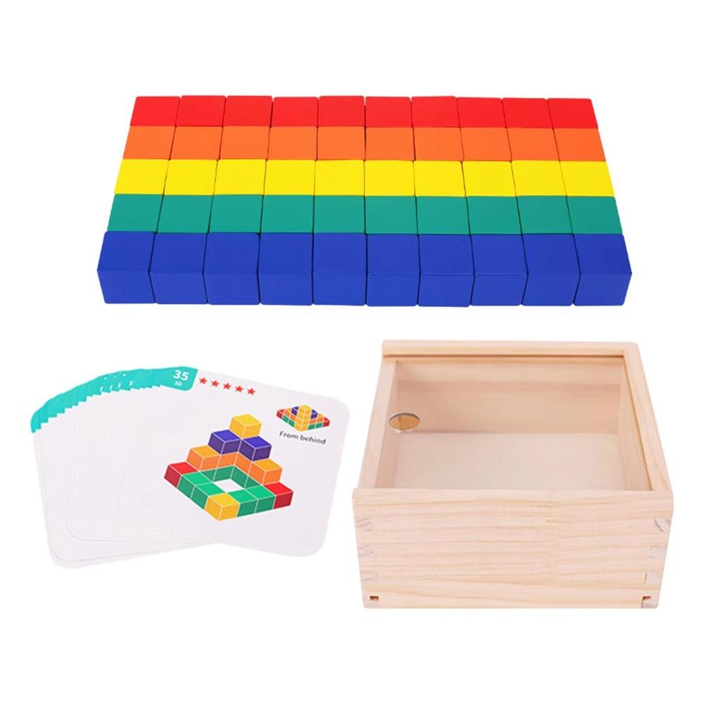 Portable Wooden Puzzle 3D Educational Toy Home Education Cube Block Toy Educational Use