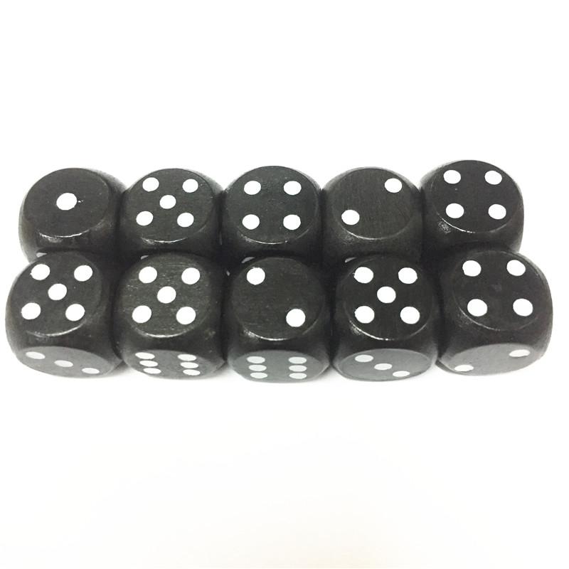 10Pcs Wood Dice D6 Sided Dice 16Mm Digital Number Or Point Cubes Round Coener For Kid Toys Board Games