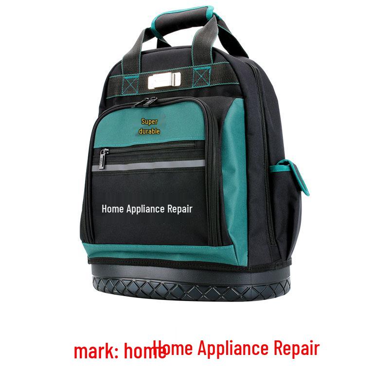 Multifunctional Double Shoulder Tool Backpack, Wear-Resistant Canvas, Large Capacity, Portable Electrician's Repair Bag