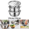 Stainless Steel Basin Kit Ginger Grater Basket Fine Mesh Portable Salad Bowl Strainer