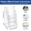 Acrylic Brochure Holder Clear Flyer Stand Literature Holder for Trifold Brochures Magazines Menus Pamphlets Booklets Documents