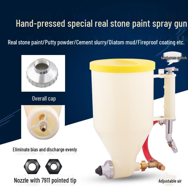 Mottled Real Stone Paint Spray Gun for Exterior Walls - Automatic Large Caliber for Diatom Mud and Latex Paint
