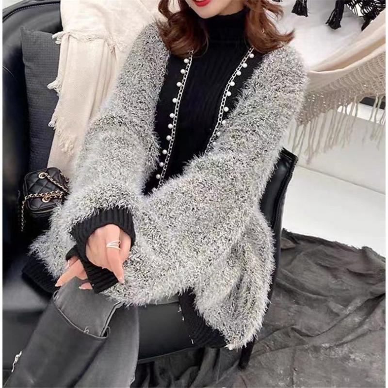 

GMXIA Женские винтажные повседневные однотонные принтованные куртки и пальто с длинным рукавом на осень-зиму Uniform size чёрный