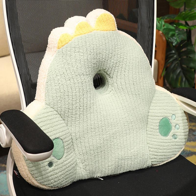 

Надувная флисовая поясничная поддержка Офисная перфорированная подушка для сна Двусторонняя поясничная подушка Автомобильная утолщенная поясничная подушка Подушка для стула 55*45cm