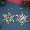 Silver Snowflake Sequin Acrylic Dangle Earrings - Minimalist Christmas Fashion