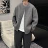 PLAYBOY Unisex Chunky Knit Baseball Collar Cardigan Sweater