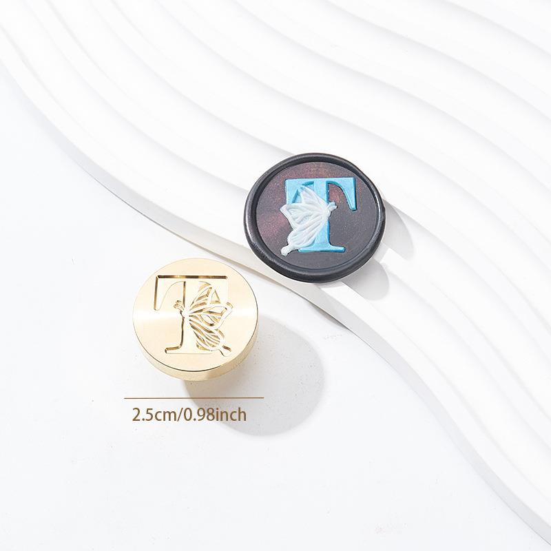 Butterfly Letter Seal(A~Z)Seal Stamp Brass Head With Wooden Handle Make Wax Seals For Wedding Invitations/Envelopes/Gift Wrap