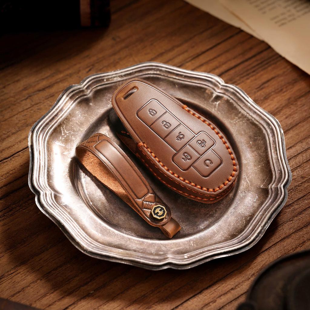 Suitable for Tengze key cover D9 Z9G leather shell car T Z9 interior accessories simple chain key protection