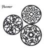 Easy to Clean Hanging Coaster 3Pcs Heat Resistant Silicone Trivet Mats for Hot Dishes, Non-Slip Flexible Kitchen Coasters Retro Hollow Pattern