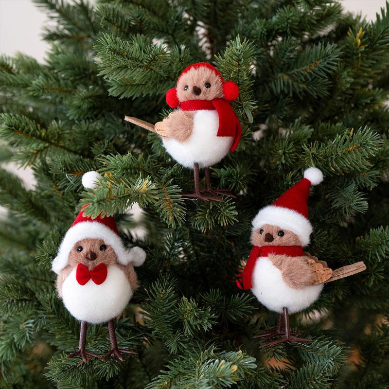 1pc Foam Birds Cute Christmas Friend Gifts Xmas Tree Home Garden Decor Pendants with Scarf