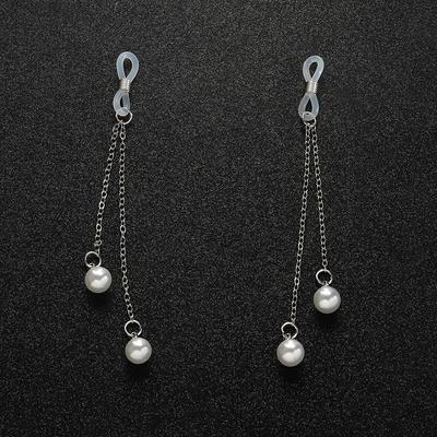 1 Pair Sexy Vintage Pearl Pendant Nipple Clip Chest Chain Suitable For Wearing At Nightclubs Parties And Valentine'S Day