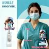 2D Flat Acrylic Cartoon Nurse & Doctor Card Holder, Retractable Badge Reel, Hospital ID Badge & Chest Pin for Doctors & Nurses