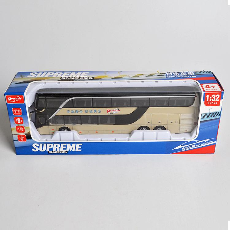 1:50 Alloy Bus Toy Double Decker Bus Model Simulation Children's Car Sightseeing Bus Toy Car Gift