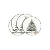 Christmas Round Placemats, Set of 4 Heat Printed Holiday Table Mats for Dining