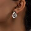 Fashionable Retro Double-Layer Wrapped Earrings With Textured Design, Versatile Earrings For Women'S Daily Wear.