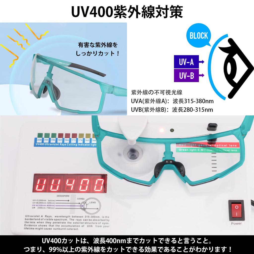 ROCKBROS Polarized Photochromic Sports Sunglasses UV400 Impact Clear Lenses Ideal for Road and Marathons Photochromic - Ultra-lightweight, Protection,