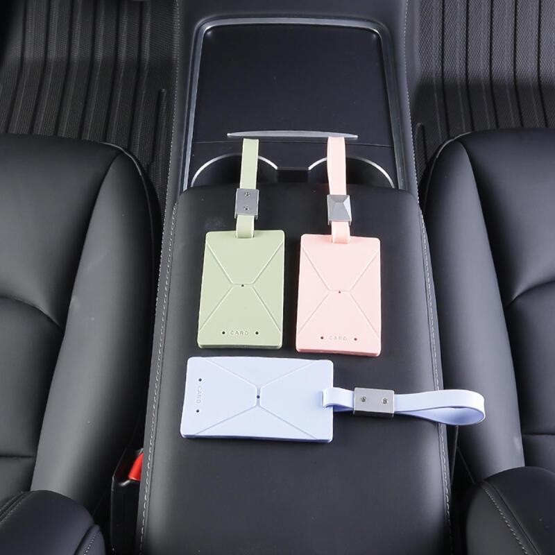 HdoorLink For Tesla Model 3 Model Y Key Card Cover Silicone Key Card Protective Case Anti-Lost Card Holder Keychain For Tesla Accessories