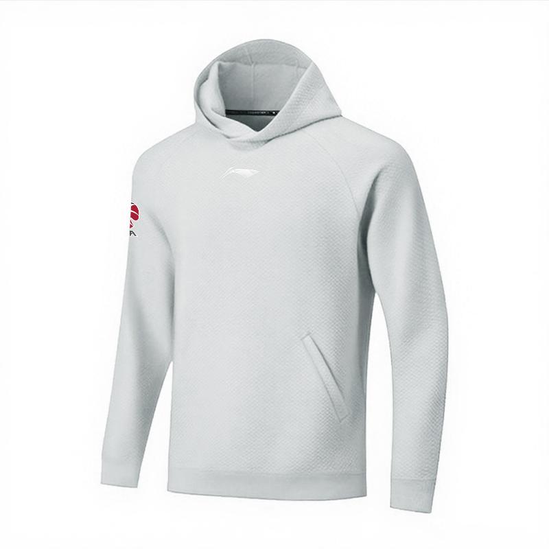 

Li Ning Серия CBA Простой принт Повседневный Удобный Универсальный Ретро Толстовка с капюшоном и длинным рукавом Унисекс толстовка Белый-Березовый-Серый AWDVF69-2 XL