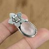 Natural Rose Quartz Gemstone 925 Sterling Silver Pendant Flower For Girls