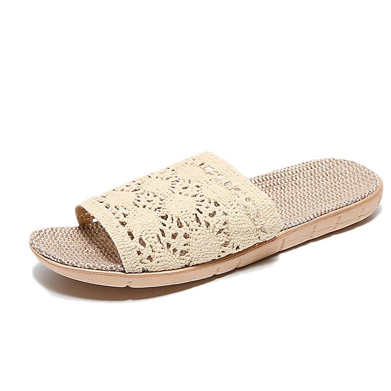 Saint Dinnu Unisex Summer Linen Indoor Slippers: Non-Slip, Thick Sole Sandals for Home.