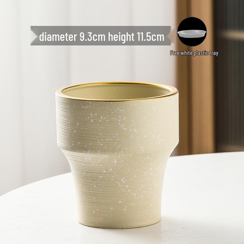 Nordic High-Leg Ceramic Orchid Pot: Durable, Artistic for Home or Balcony Use