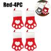 Red Velvet Christmas Stockings with Dogs Paw Winter Fuzzy Gift Bag for Home Hanging Holiday Ornament Decor