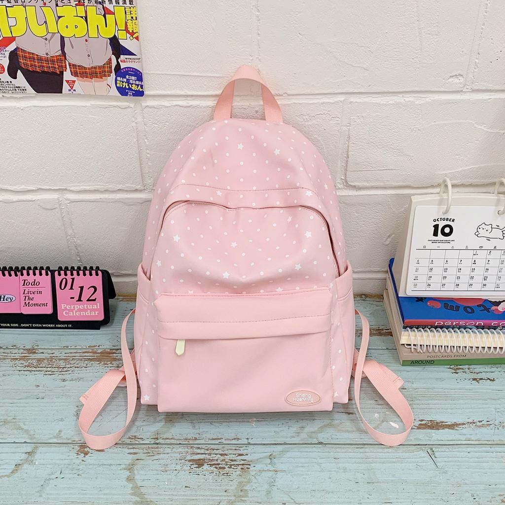 Schoolbag Korean Version of Small Fresh Star Schoolbag Female Versatile Lightweight Travel Backpack Junior High School Student Class Backpack Backpack