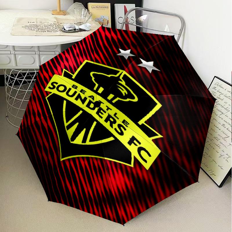 1PC Fc Crest Design Printed Umbrella Folding umbrella, automatic umbrella 8-Frame for Travel, camping Fan gifts Christmas Gifts