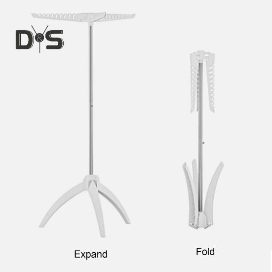 Skládací stojan na oblečení se 3 závěsnými tyčemi Vysoká stabilita Silná nosnost Jednoduchá instalace Skládací věšák na kalhoty a kabáty