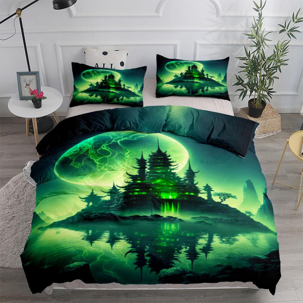 

Детский пододеяльник Moon Castle, комплект постельного белья UK Single Double Queen King US Twin Full King Size EU single(135x200cm)