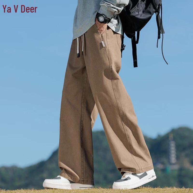 Yalu Men s Summer Casual Loose Straight-Leg Cotton Jeans 3XL