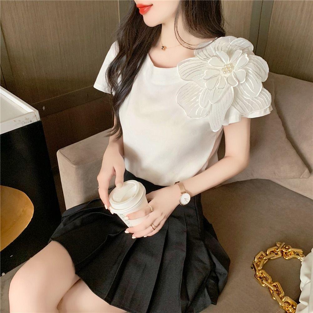 3D Embroidered  Flower Appliques Pearls Clothing Applique DIY Clothing Patches  Women