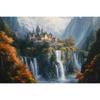 Hobbit-Haus Leinwandbild Kunstdruck Auenlandschaft Wandkunst Natur Landleben Fantasie Leinwandposter für Wohnzimmer Heimdekoration