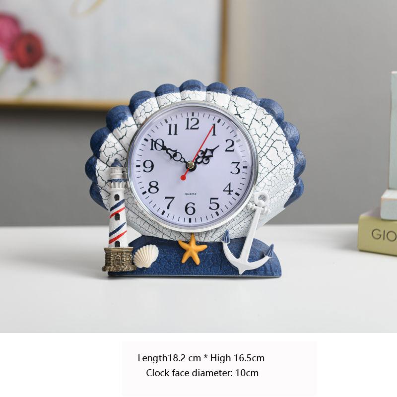 Mediterranean Style Desktop Clock Ornaments European Living Room Bedroom Bedside Desk Clock Office Desktop Home Creative Clock