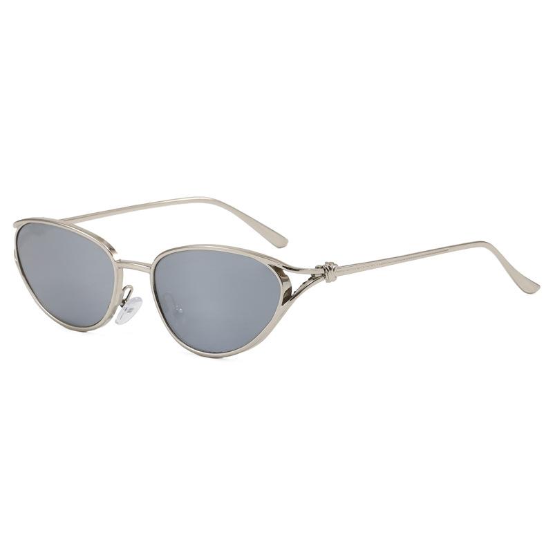 Trendy fashion flat glasses marine sunshade sunglasses small frame round face square face metal full frame glasses