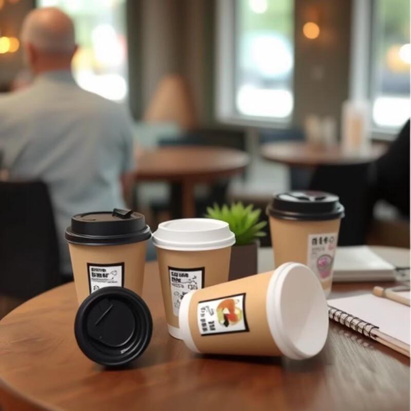 Tingle Double-Wall Disposable Kraft Coffee and Beverage Paper Cups