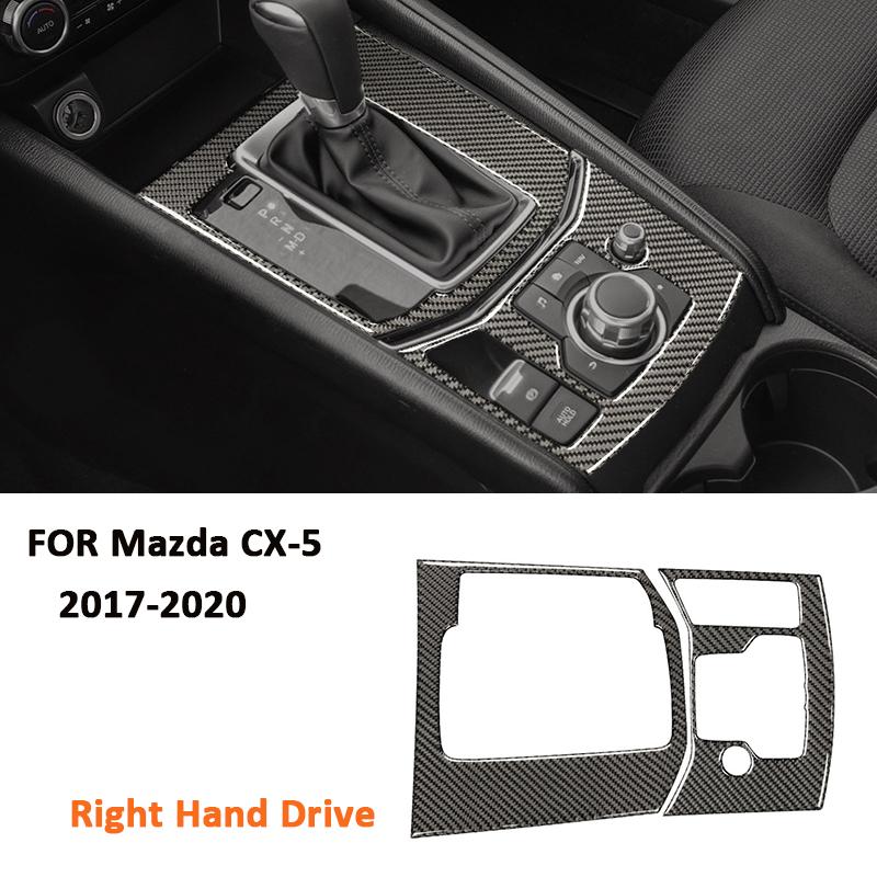 

Для Mazda CX-5 2017- Панель рамки перемикача передач центральної консолі автомобіля з вуглецевого волокна, накладка, наклейка для внутрішньої декорації, аксесуари Right Hand Drive