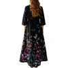 Women's Retro Ethnic Ribbon Embroidered Sleeveless Linen V-neck Maxi Dress