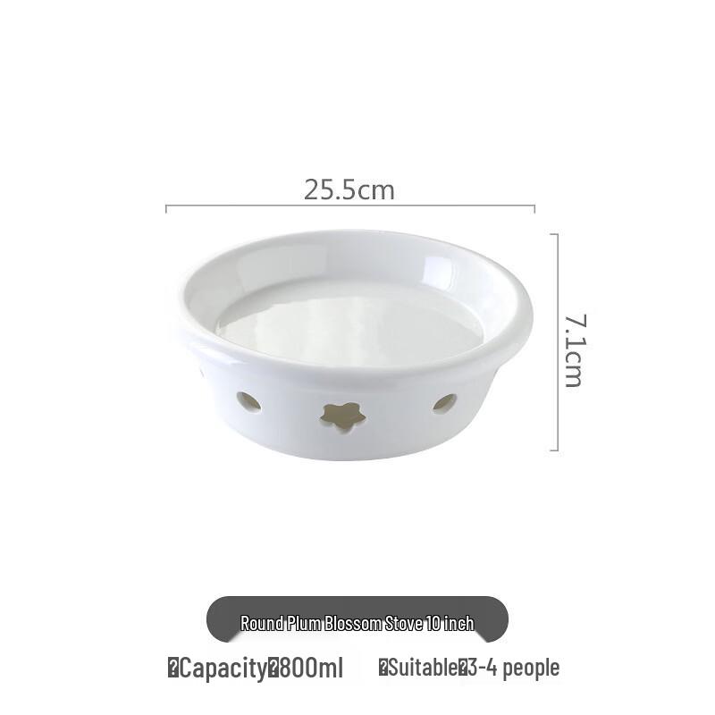 Baizien Ceramic Plum Blossom Candle Warming Plate Set