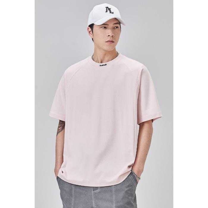New Summer American Pink Short-sleeved T-shirt Men's Loose Heavy Half-sleeved T-shirt Couple Top